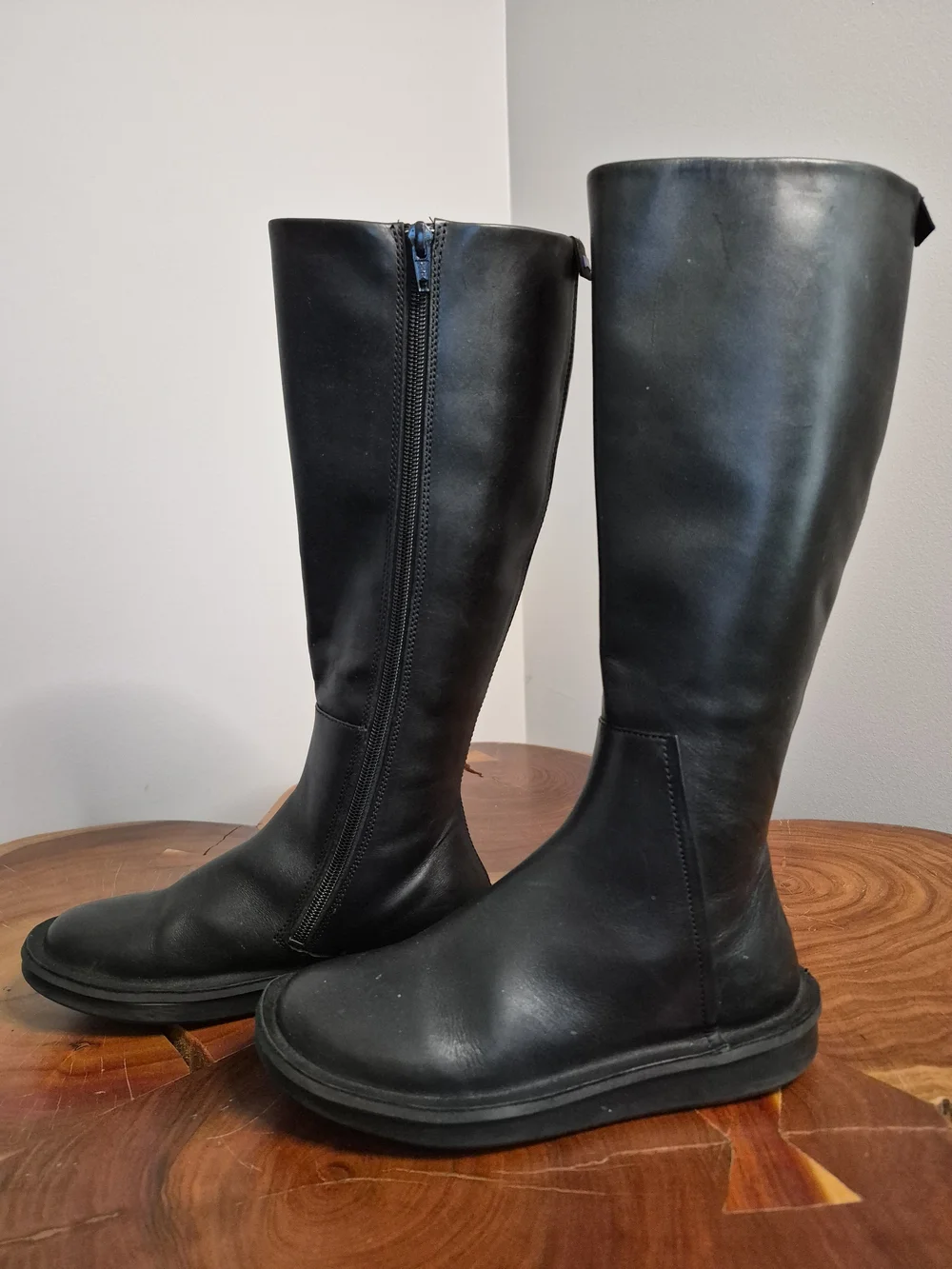 Camper Formiga Leather Riding Boots Black - 35/5 US